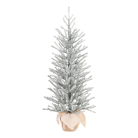 Holiday Time Snow Capped Green Fir Tree With Burlap Base